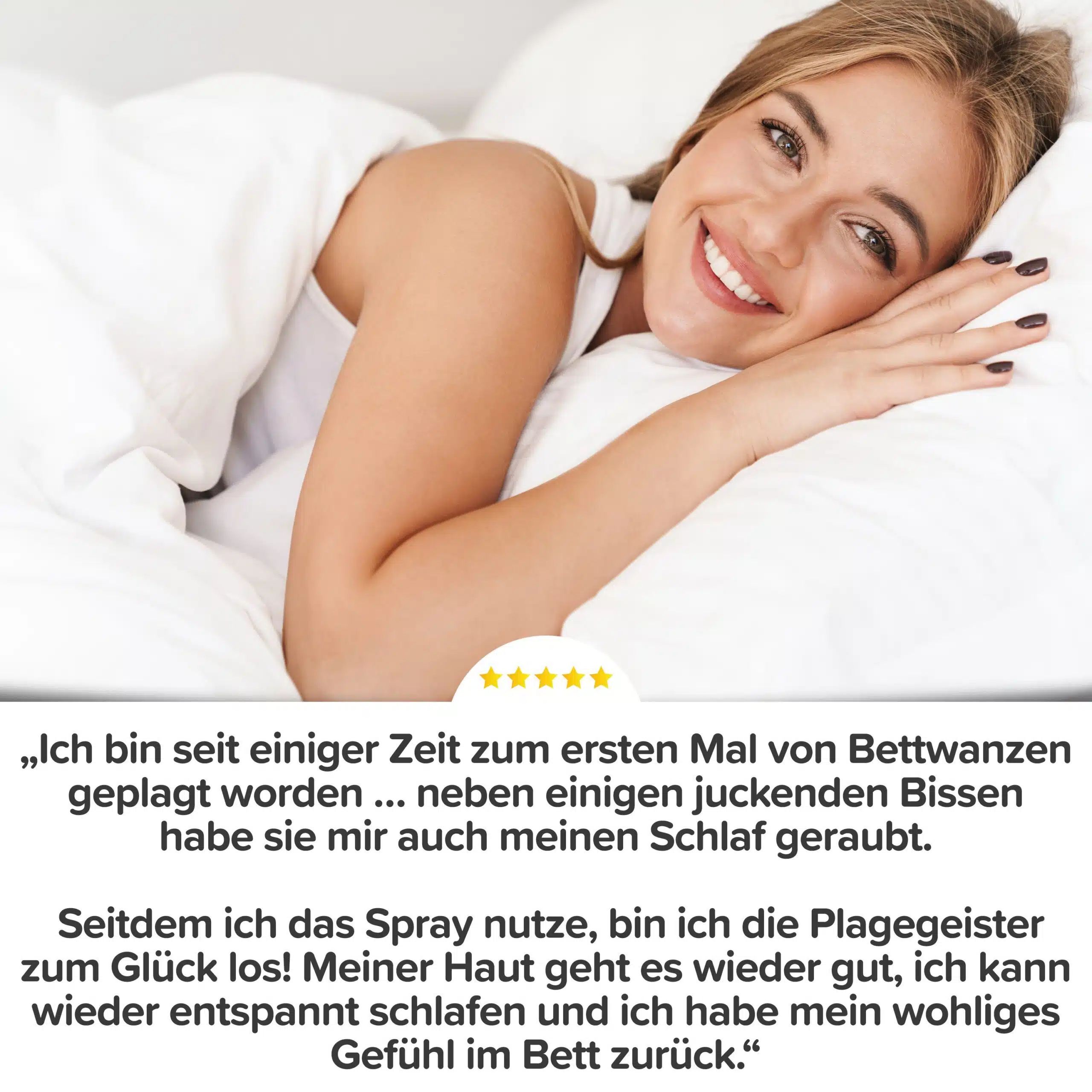 Testimonial eines Kunden für Bettwanzenspray